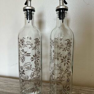 Temp-Tations Floral Glass Oil Bottles with Silver Accents